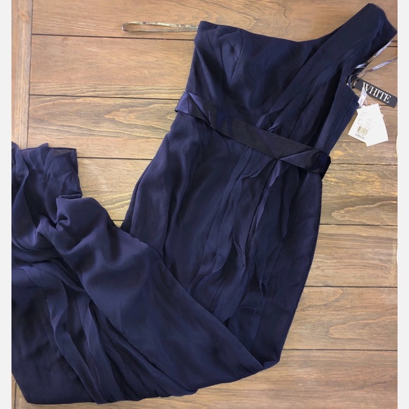 vera wang navy bridesmaid dress
